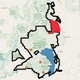The original contours of Bears Ears National Monument and the two, much smaller portions that will be still remain protected in red and blue based on a map leaked last week. Orange dots are points of interest. Image: Backpacker